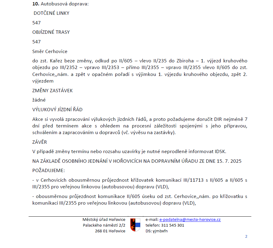 Uzavírka sil. č. II/605 2. etapa