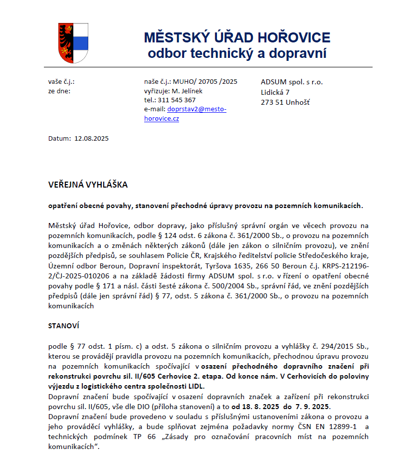 Veřejná vyhláška