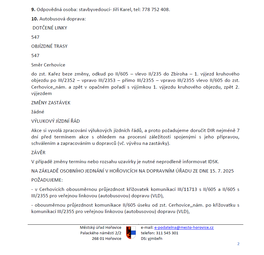 Uzavírka sil. č. II/605 2. etapa - 18.8. - 12.9.2025