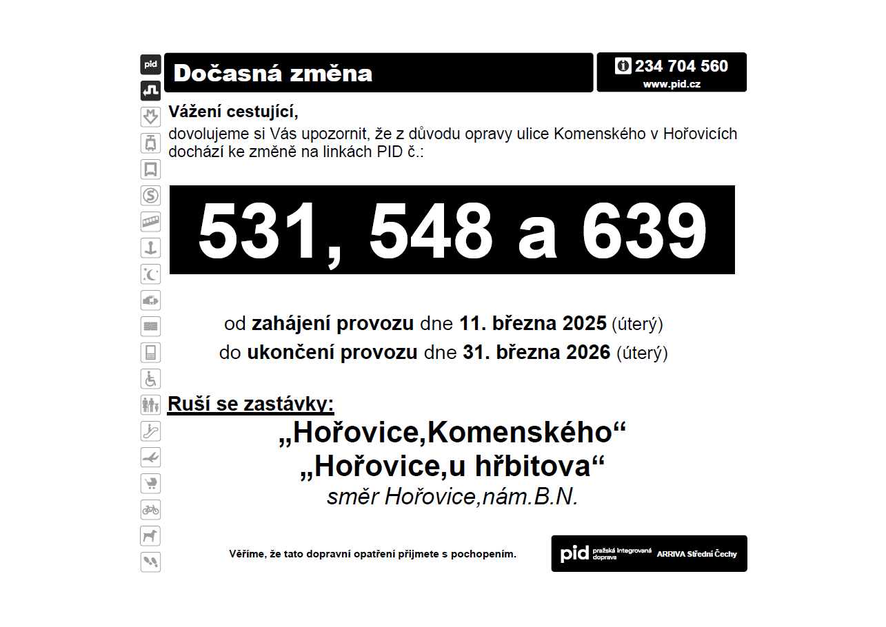 Informace k uzavírce Hořovice ul. Komenského