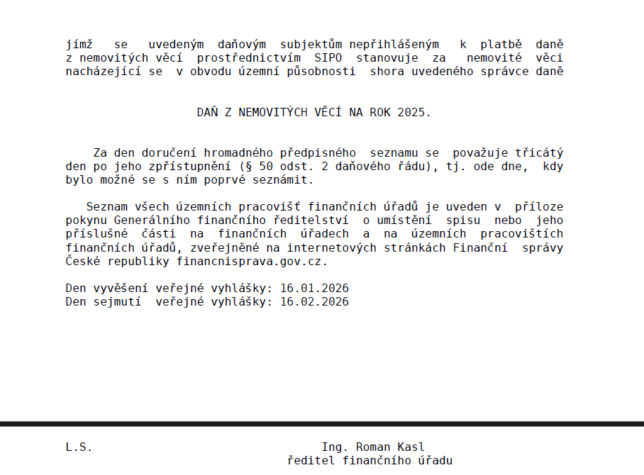 Veřejná vyhláška