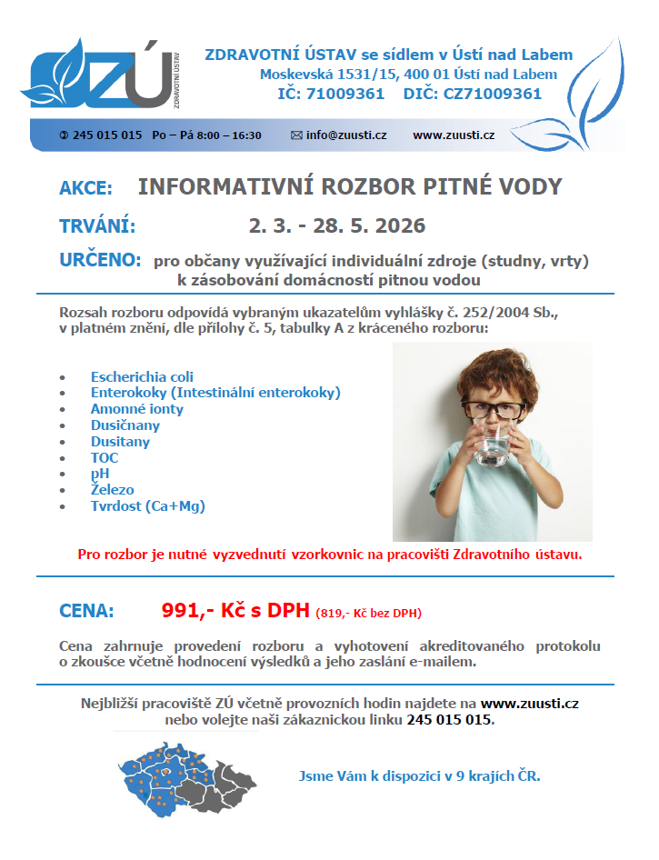 Informativní rozbor pitné vody