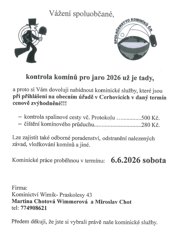 Kontrola komínů jaro 2026