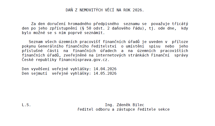 Veřejná vyhláška