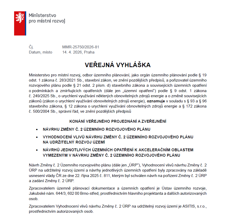 Veřejná vyhláška