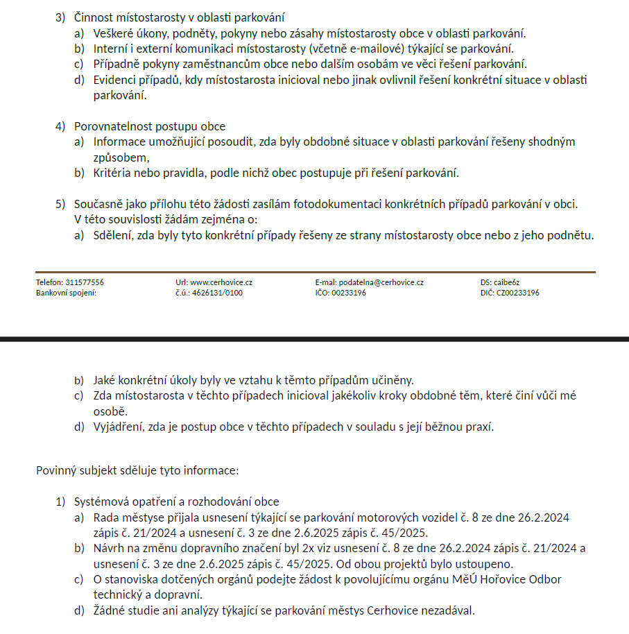 Poskytnutí informací dle zákona 106/1999 Sb. 