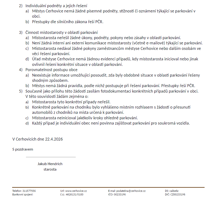 Poskytnutí informací dle zákona 106/1999 Sb. 