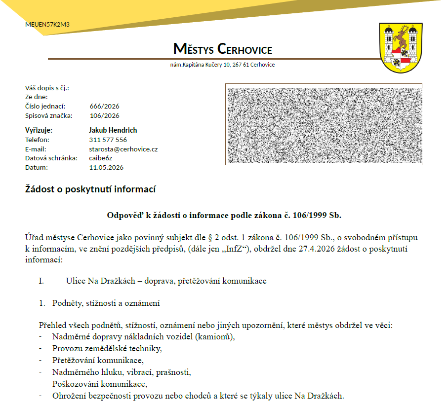 Poskytnutí informací dle zákona 106/1999 Sb. 