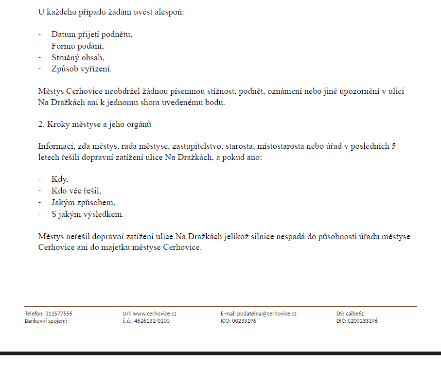 Poskytnutí informací dle zákona 106/1999 Sb. 