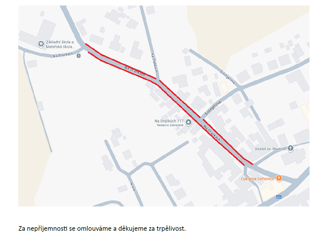 Oprava chodníku v ulici Na Dražkách