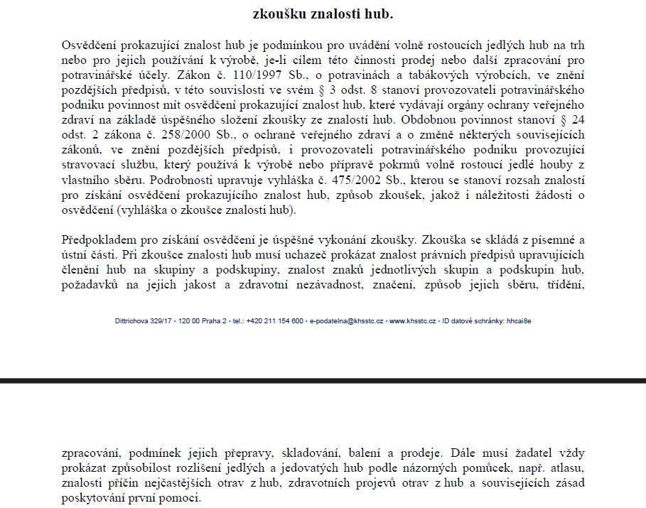 Pozvánka ke zkoušce znalosti hub v roce 2026