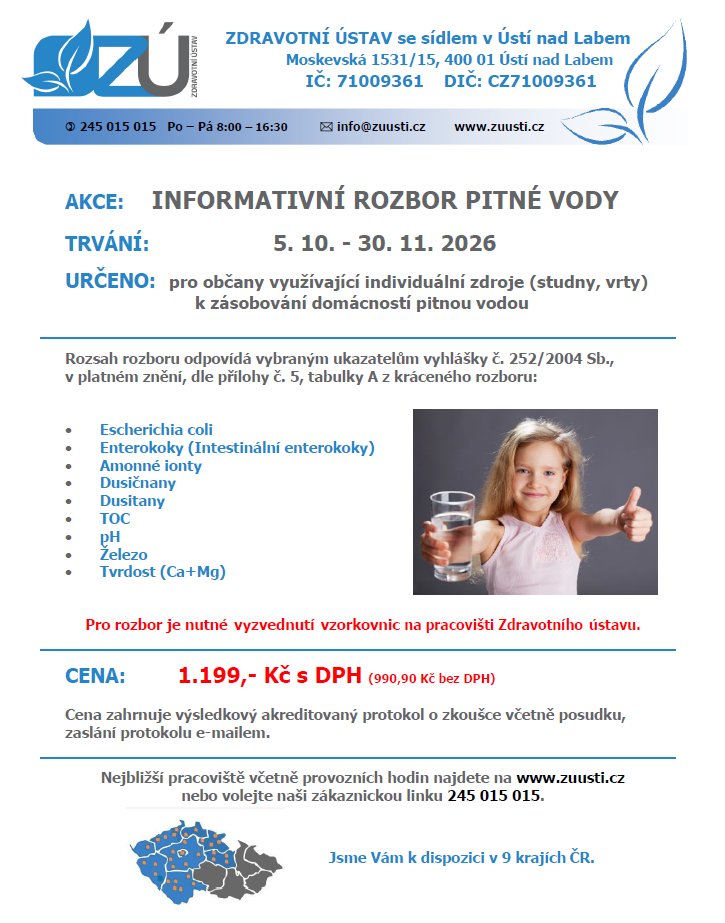 Informativní rozbor pitné vody